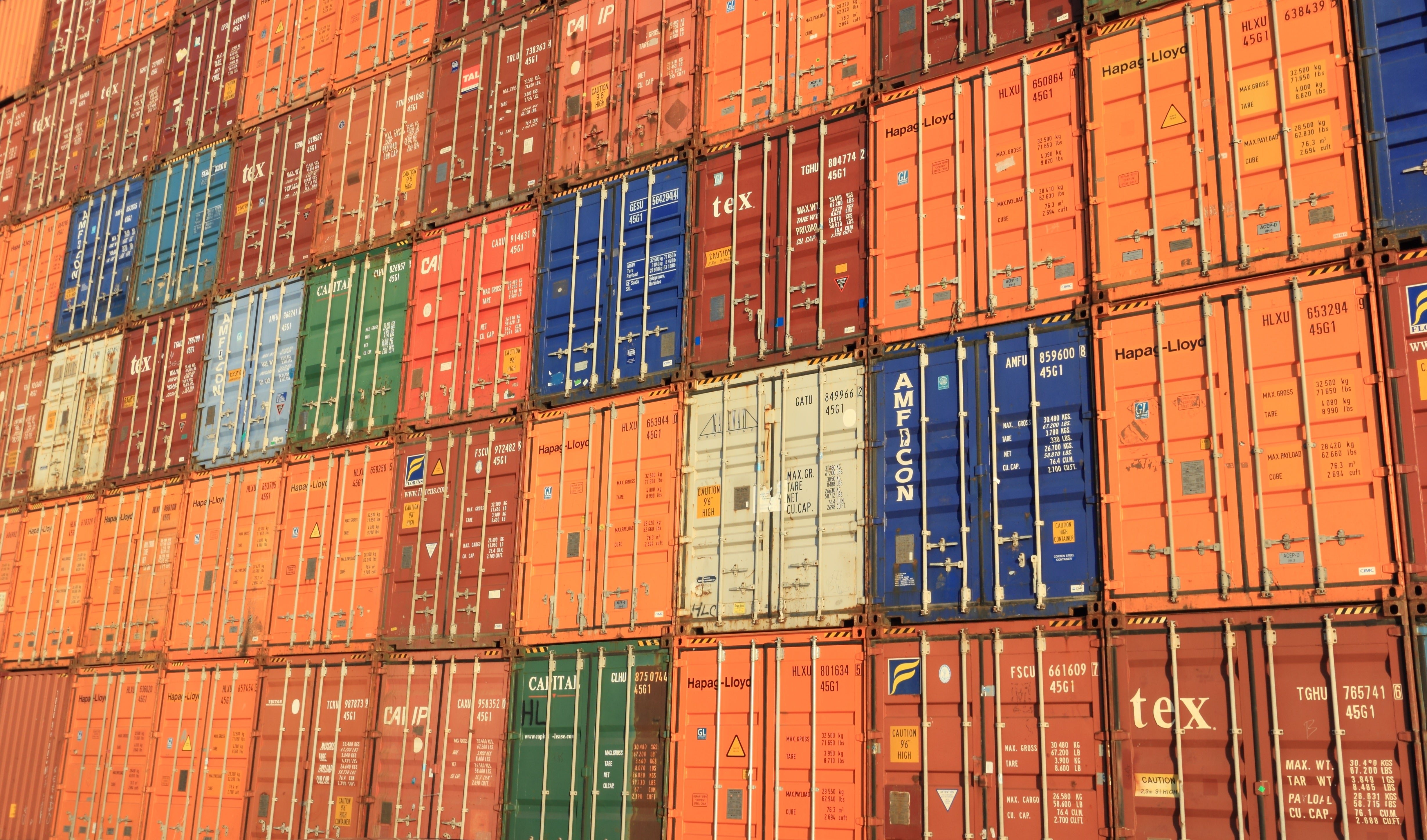 Shipping containers representing order movement and tracking