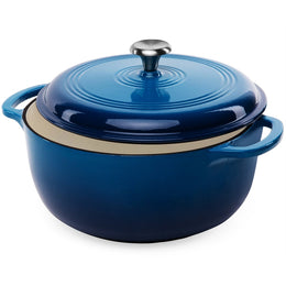 Blue Enamel Cast Iron Dutch Oven, 6 Qt
