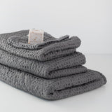 Linen-cotton waffle towel set for calm bathroom styling