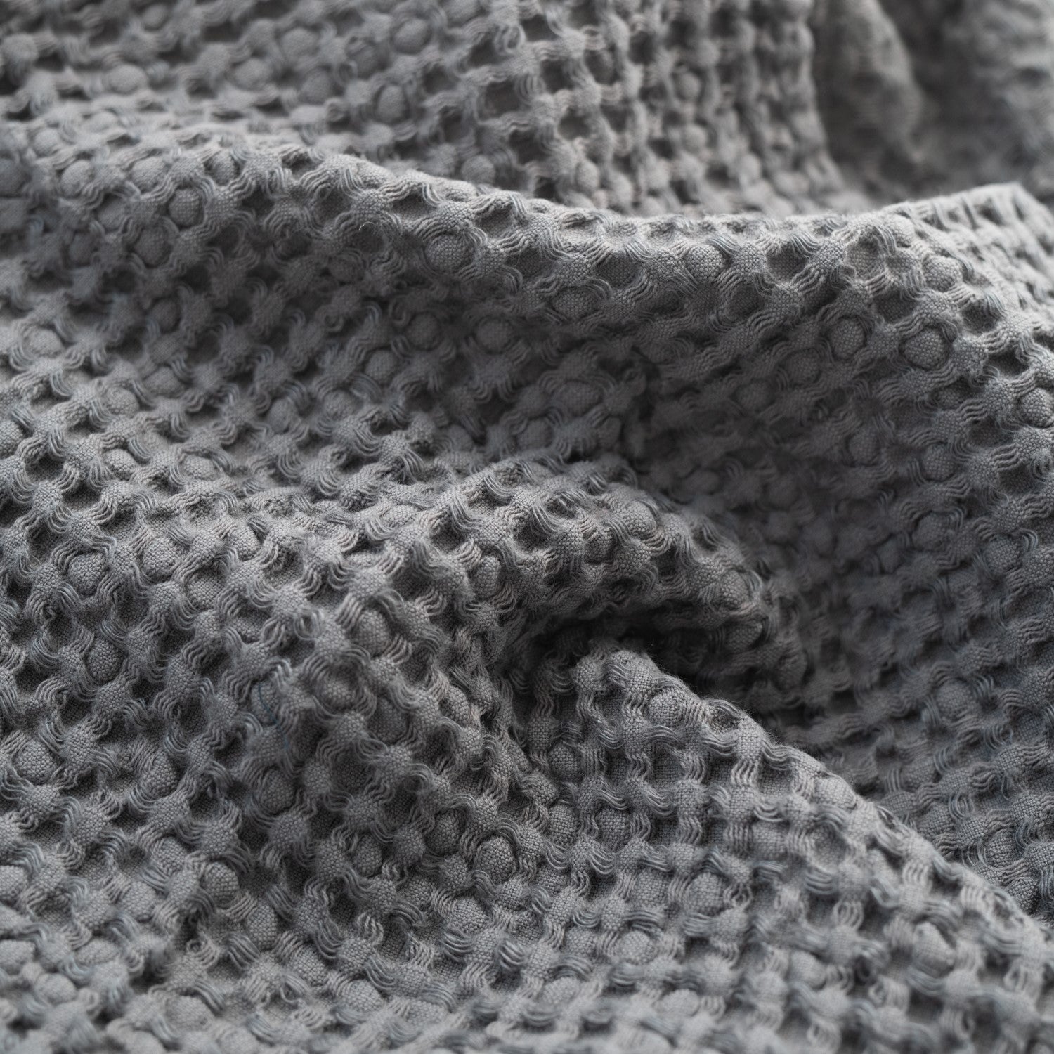 Dark grey waffle towel set for everyday bathroom use