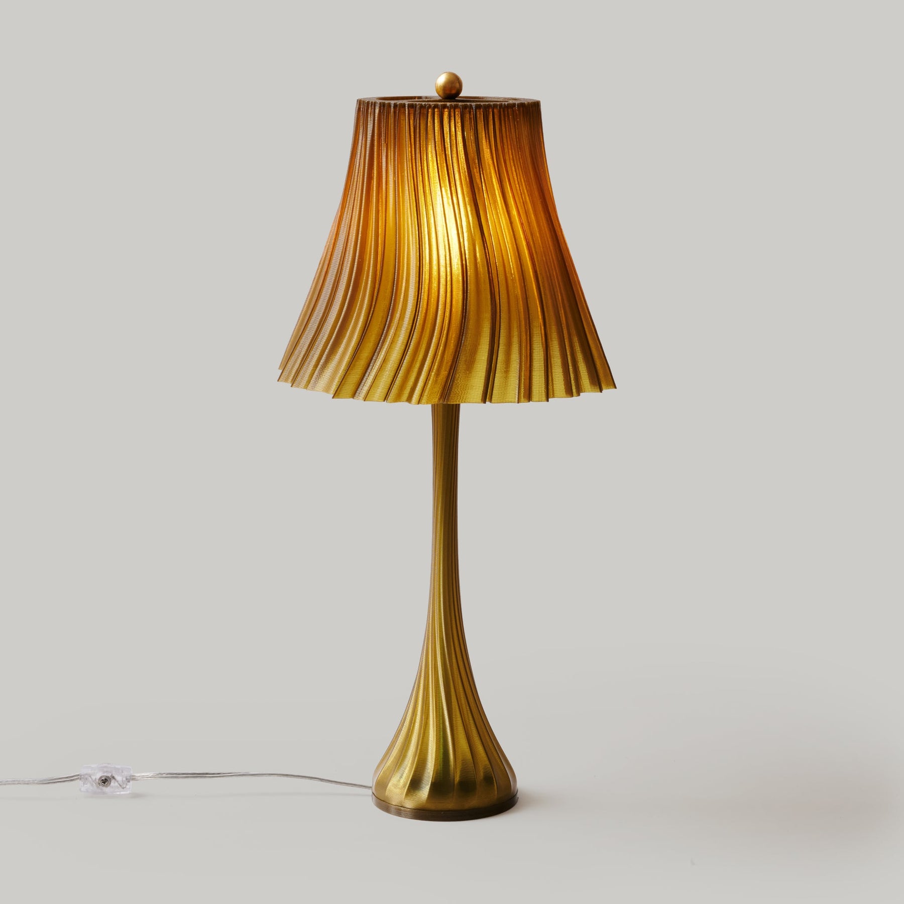 Pleat table lamp with sculptural 3D-printed folded shade