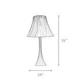 Pleat table lamp dimensions diagram.
