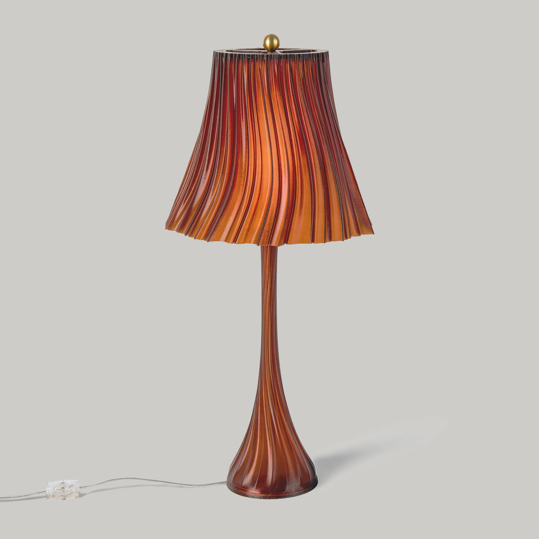 Modern pleated table lamp side profile
