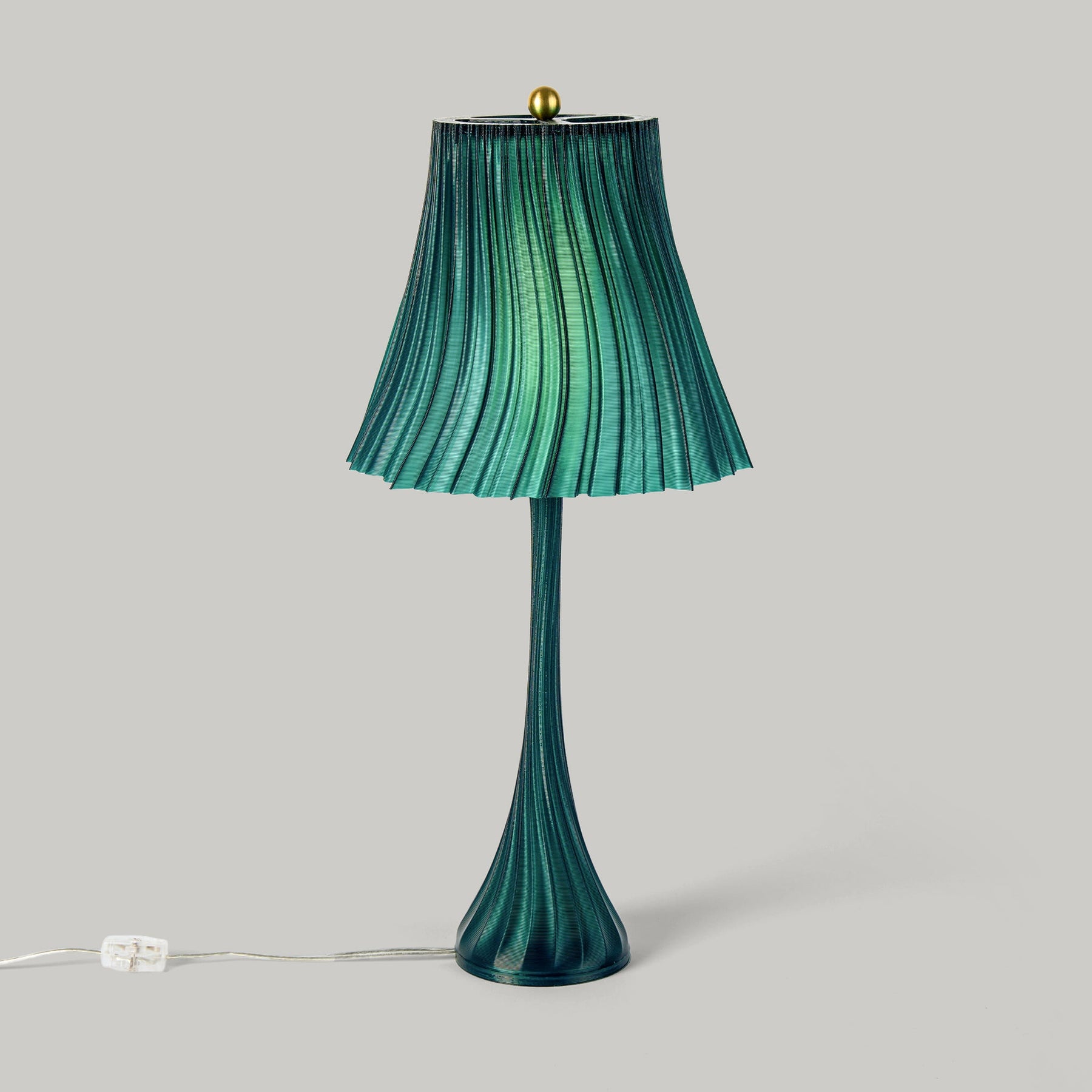 Emerald Pleat table lamp isolated product view.
