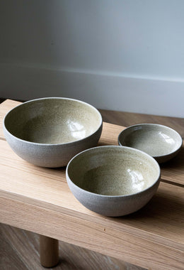 Concrete Stoneware Nesting Bowl Set
