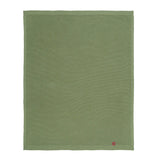 Soft sage green cotton baby blanket with knit texture