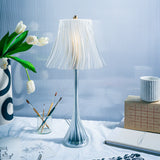 Clear Pleat table lamp detail view.