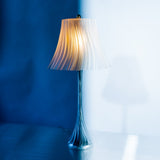 Clear Pleat table lamp product view.